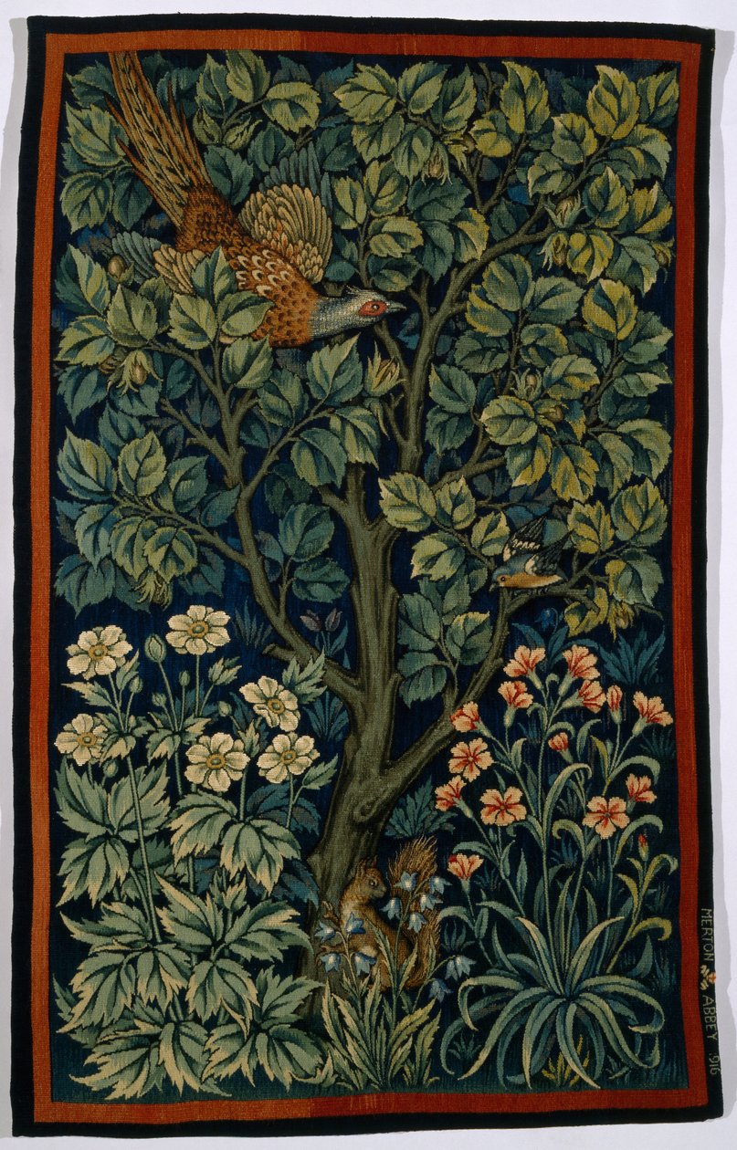 Cock Pheasant, feito por Morris & Co. 1916 de John Henry Dearle