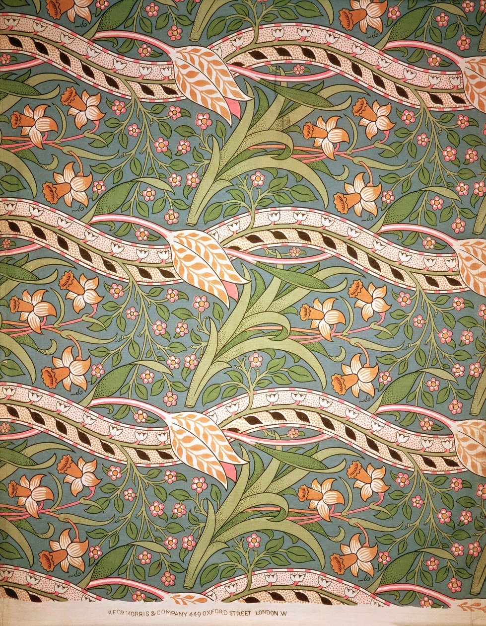 &39;Narciso Chintz&39;, 1875 (algodão estampado) de John Henry Dearle
