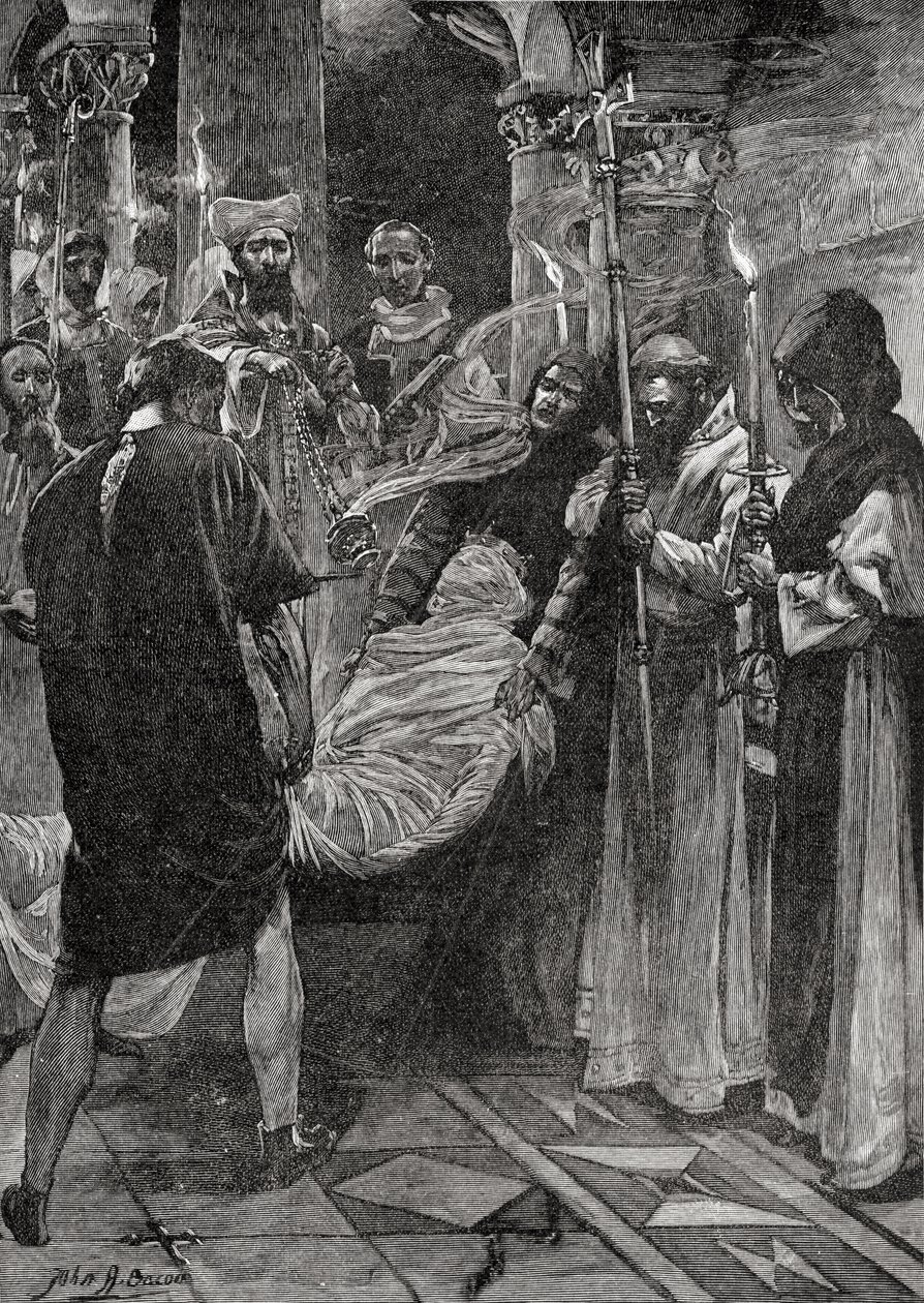 O Enterro do Rei Ethelbert de Kent, do livro "A Igreja da Inglaterra: Uma História para o Povo", publicado em 1910 de John Henry Frederick Bacon