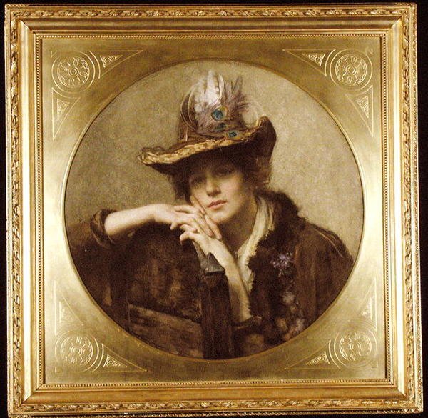 Mulher com Chapéu de Pena de Pavão de John Henry Henshall
