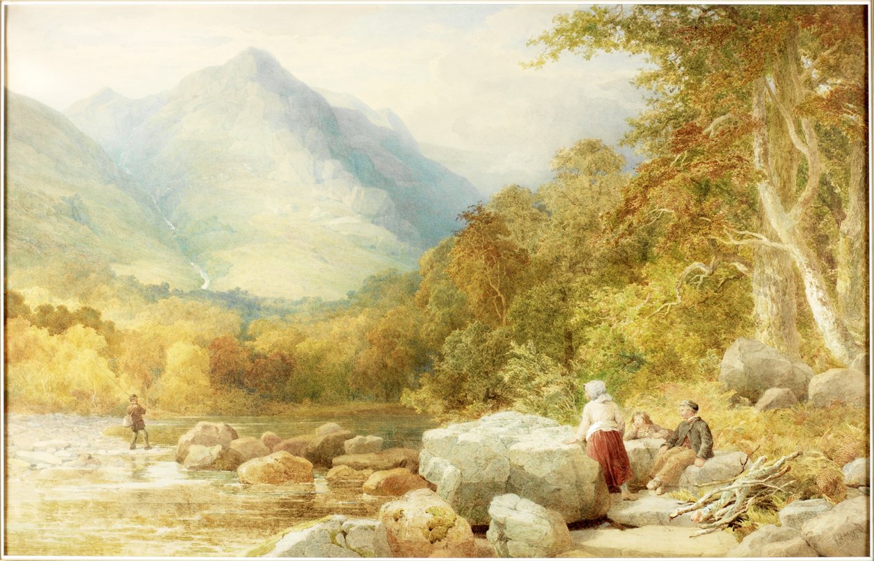 Portão Crag, Borrowdale (aguarela sobre papel) de John Henry Mole