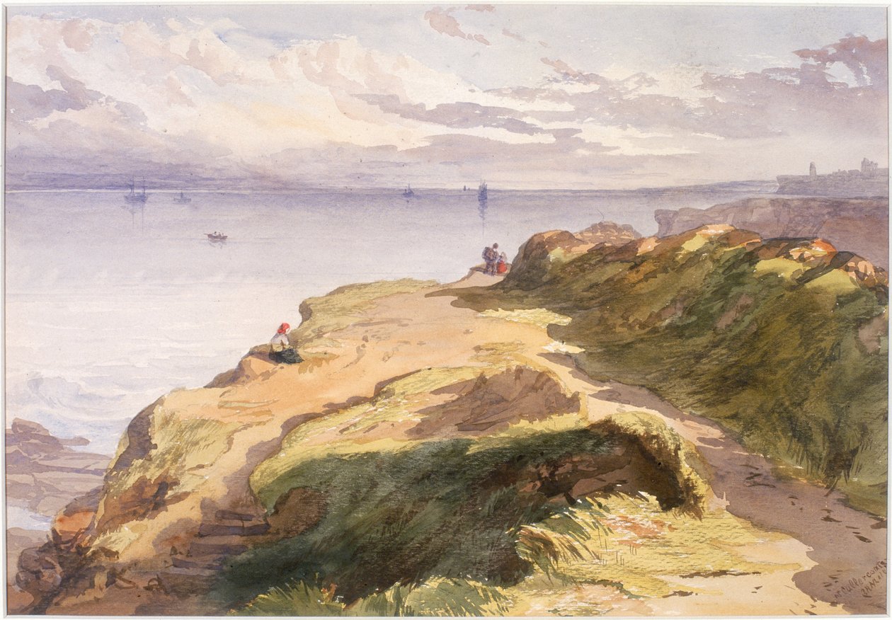 Perto de Cullercoats (lápis e aquarela sobre papel) de John Henry Mole