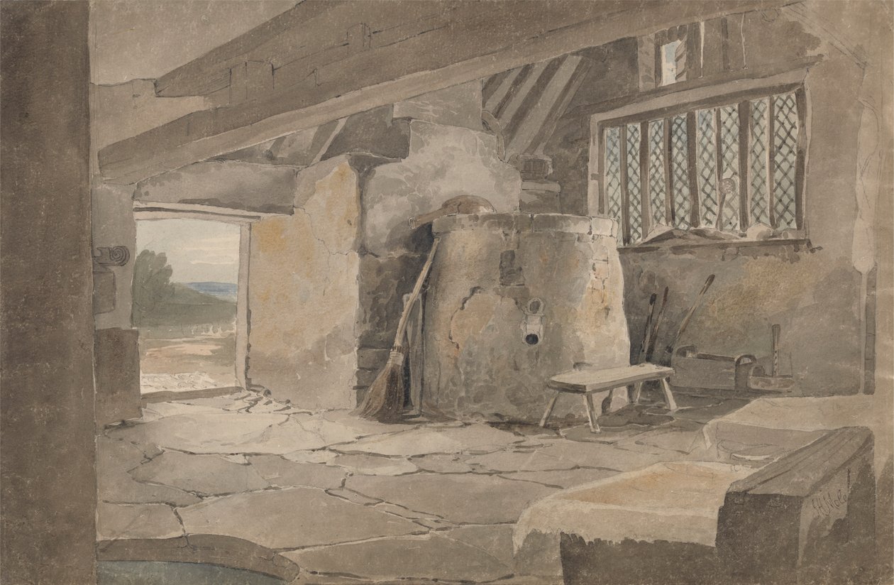 Estudo de um interior de casa de campo de John Henry Mole
