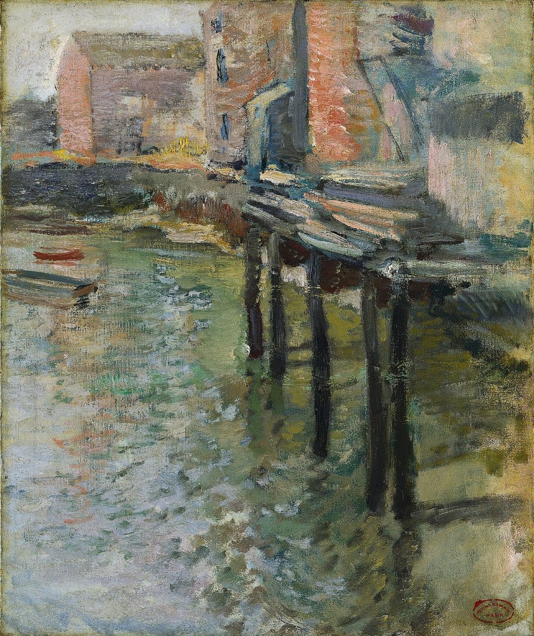 Cais abandonado O moinho velho em Cos Cob, c.1900-1902. de John Henry Twachtman