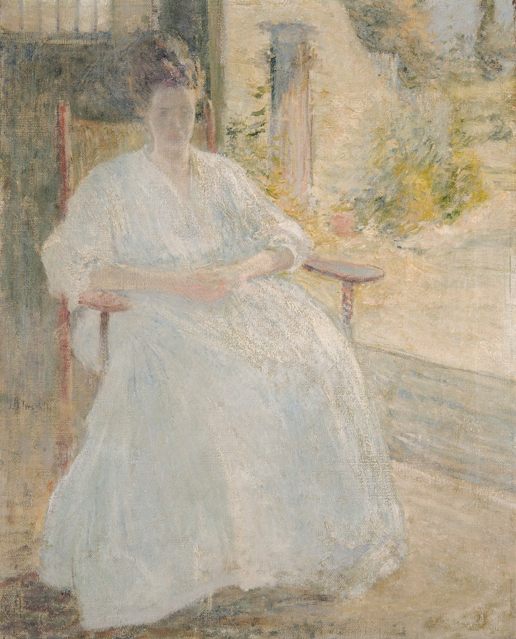 Figura à luz do sol (Mulher do artista) de John Henry Twachtman