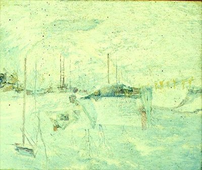 Last Touch of Sun (óleo sobre tela) de John Henry Twachtman