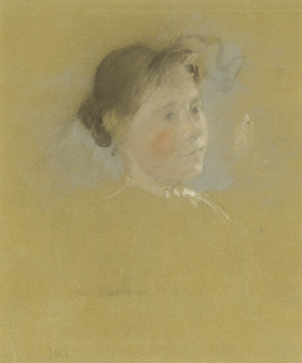 Estudo de uma cabeça, c.1888-95 (pastel com toques de grafite sobre papelão) de John Henry Twachtman