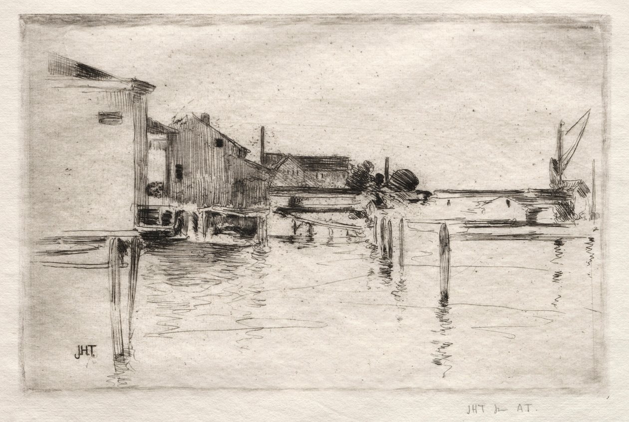 The Dock, Bridgeport, Connecticut de John Henry Twachtman