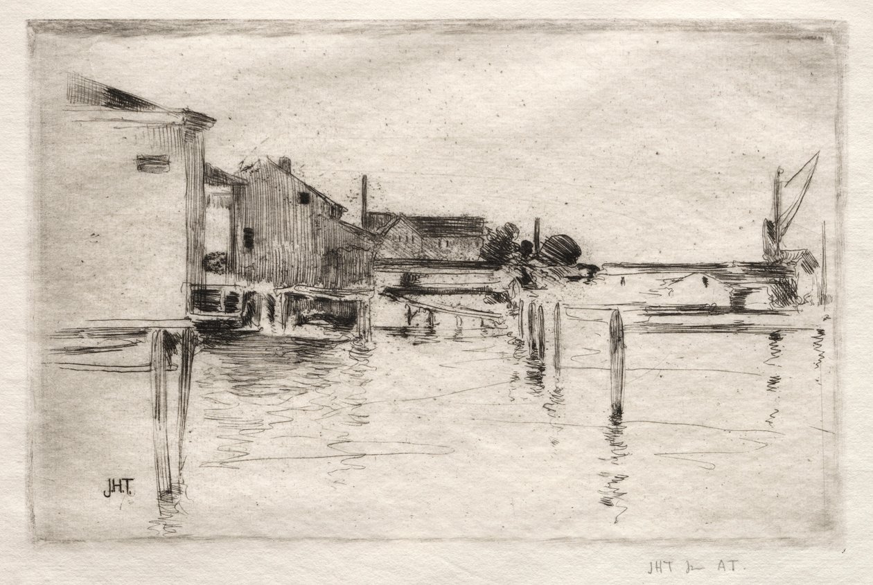 A doca, Bridgeport, Connecticut. de John Henry Twachtman
