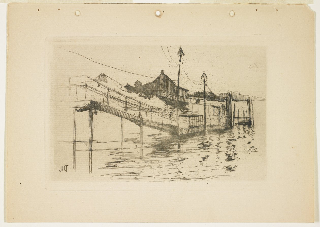A velha casa de pedágio em Bridgeport (placa pequena), 1888-1889 de John Henry Twachtman