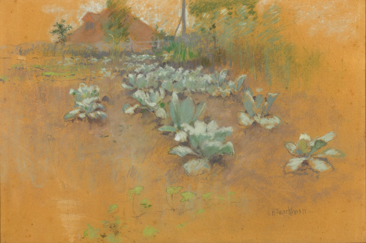 Tobacco Patch, c.1895-1899 (pastel em papel pardo) de John Henry Twachtman
