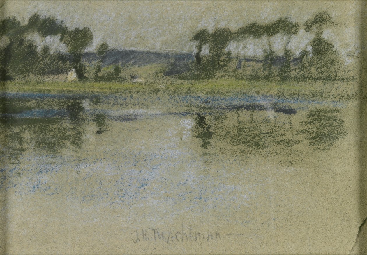 Árvores do outro lado do rio de John Henry Twachtman