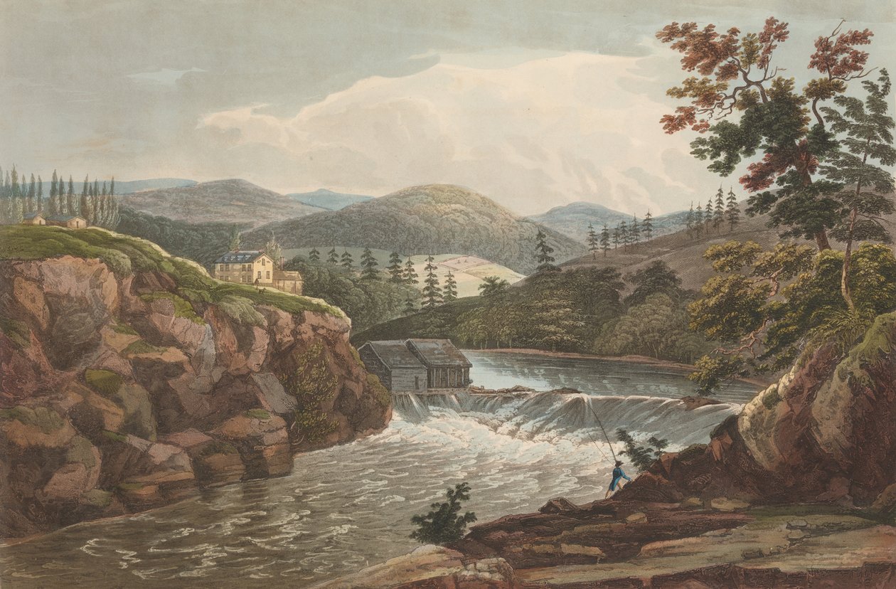 Little Falls at Luzerne No. 1 of The Hudson River Portfolio, 1822-23. de John Hill