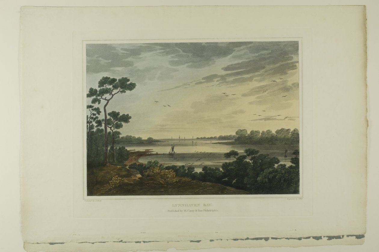 Lynnhaven Bay, placa um do segundo número de Picturesque Views of American Scenery de John Hill