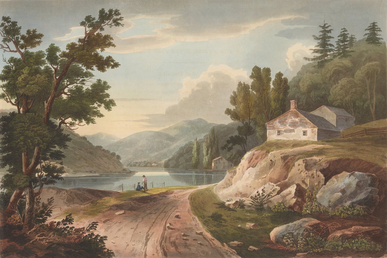 Veja perto de Fishkill No. 17 do portfólio do rio Hudson, 1823-24. de John Hill