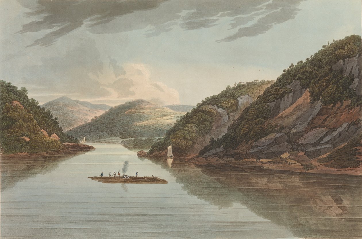 View Near Fort Montgomery No. 22 mais tarde mudou para No. 18 of The Hudson River Portfolio..., 1822. de John Hill