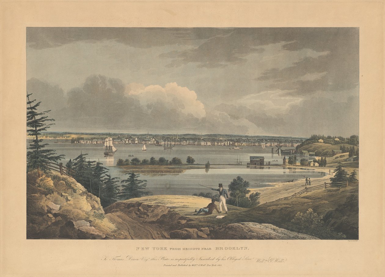 Nova York de Heights perto de Brooklyn de John Hill, after William Guy Wall