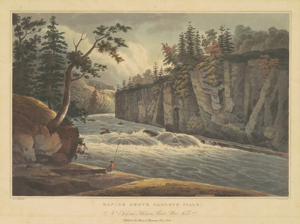 Corredeiras acima das cataratas de Hadley de John Hill, after William Guy Wall