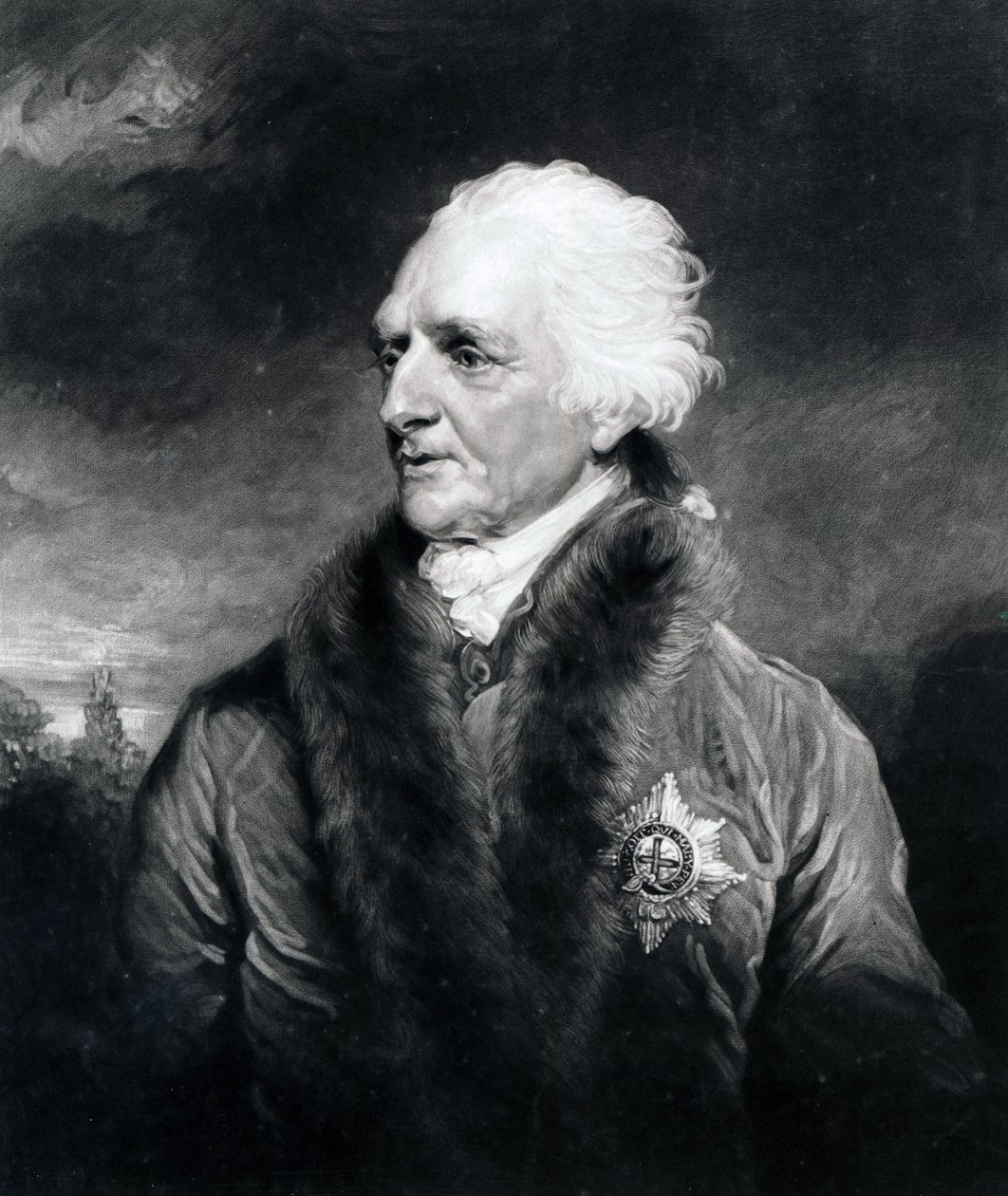 Augustus Henry Fitzroy, 3º Duque de Grafton, gravado por C. Turner de John Hoppner