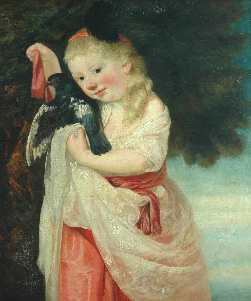 Menina com um pássaro de John Hoppner