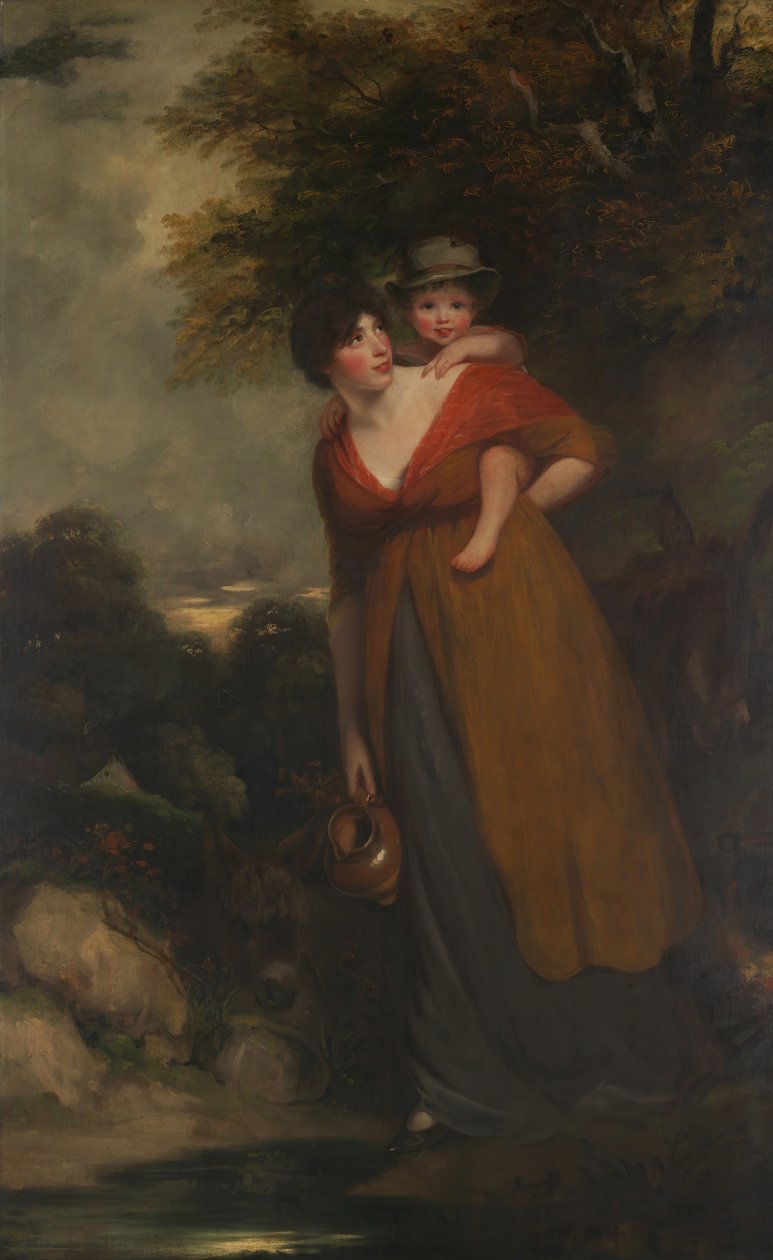 Sra. Richard Brinsley Sheridan Hester Jane Ogle, 177576-1817 e seu filho .... de John Hoppner