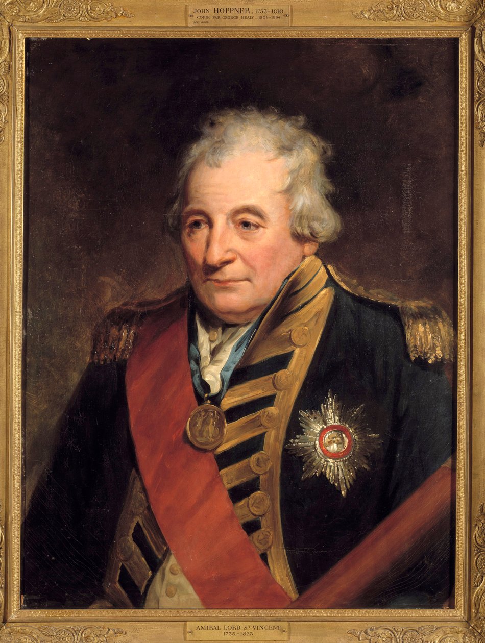 Retrato de John Jervis, Conde de São Vicente (1735-1823) Almirante Primeiro Senhor da Pintura Admiraut de John Hoppner (1758-1810) de John Hoppner