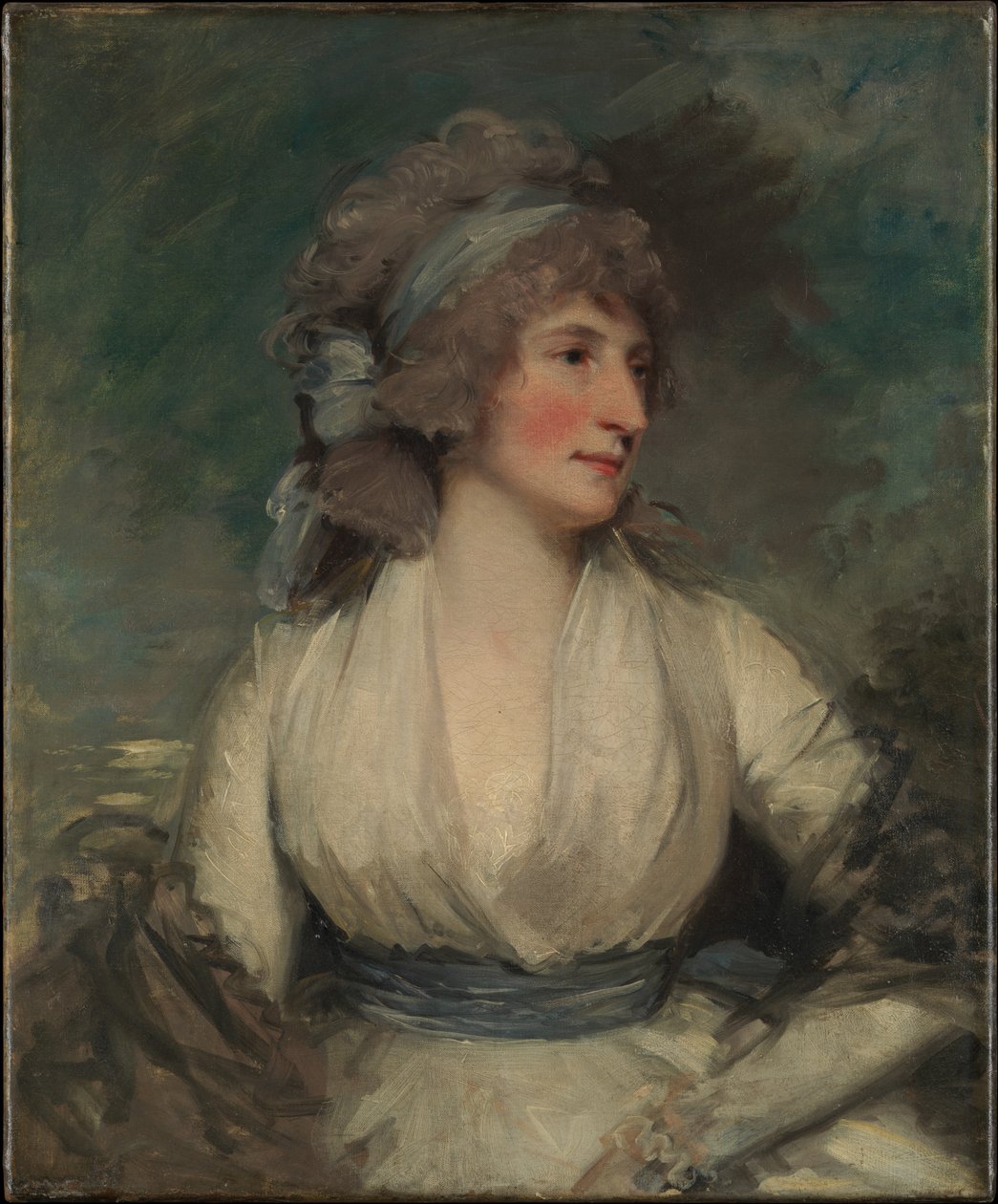 Retrato de uma mulher; (verso, agora coberto por tela de forragem) Estudo de cabeça de criança de John Hoppner