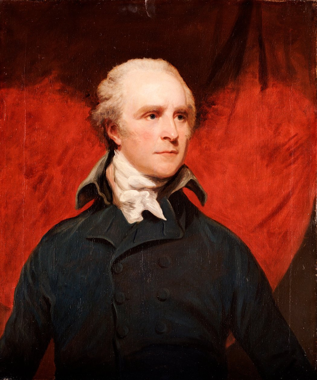 Retrato da Rota. Hon. Thomas Grenville, MP, meio comprimento, com um casaco cinza e uma gravata branca de John Hoppner