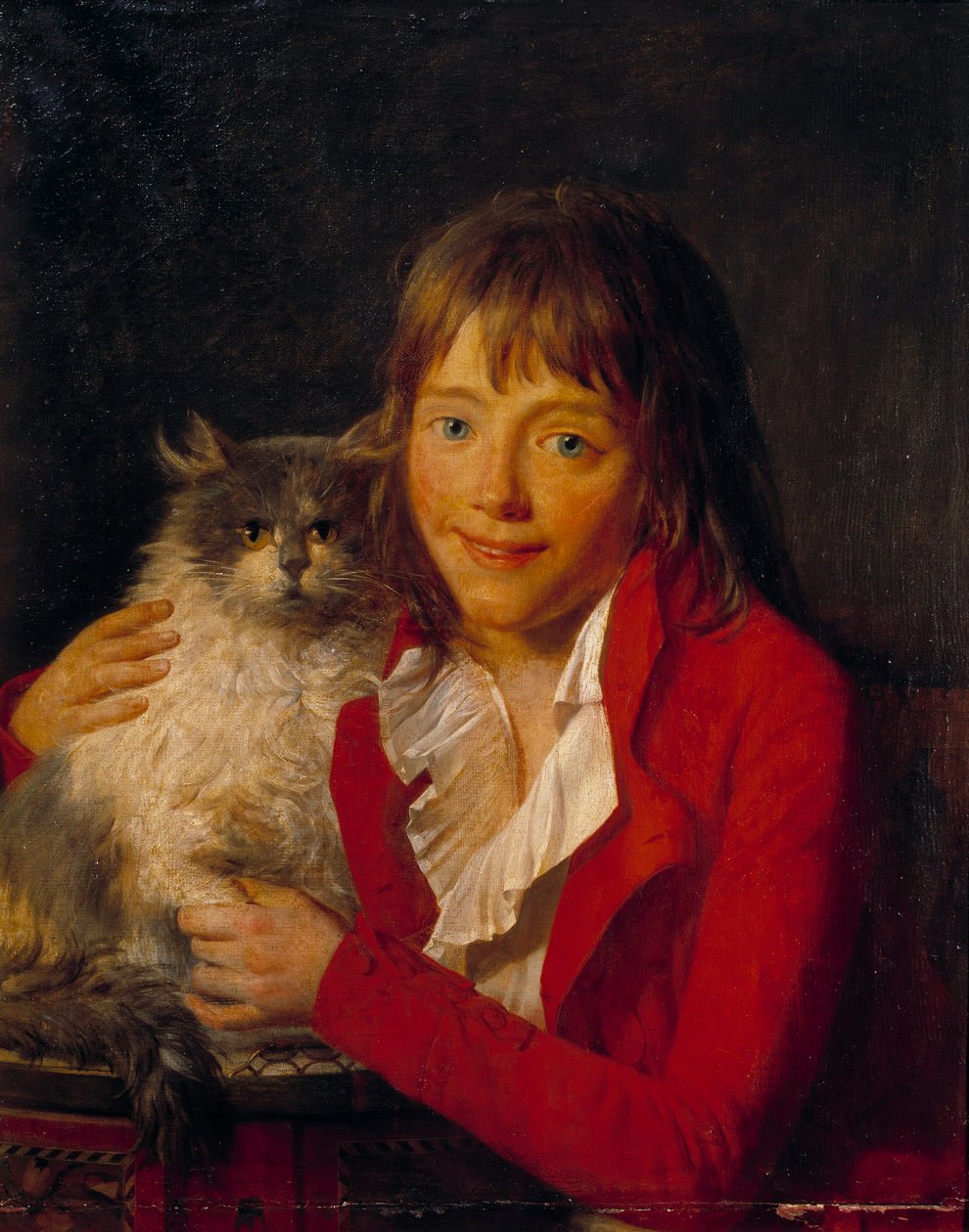 The Child and His Cat Painting de John Hoppner (1758-1810) Paris do século XIX, Musee d