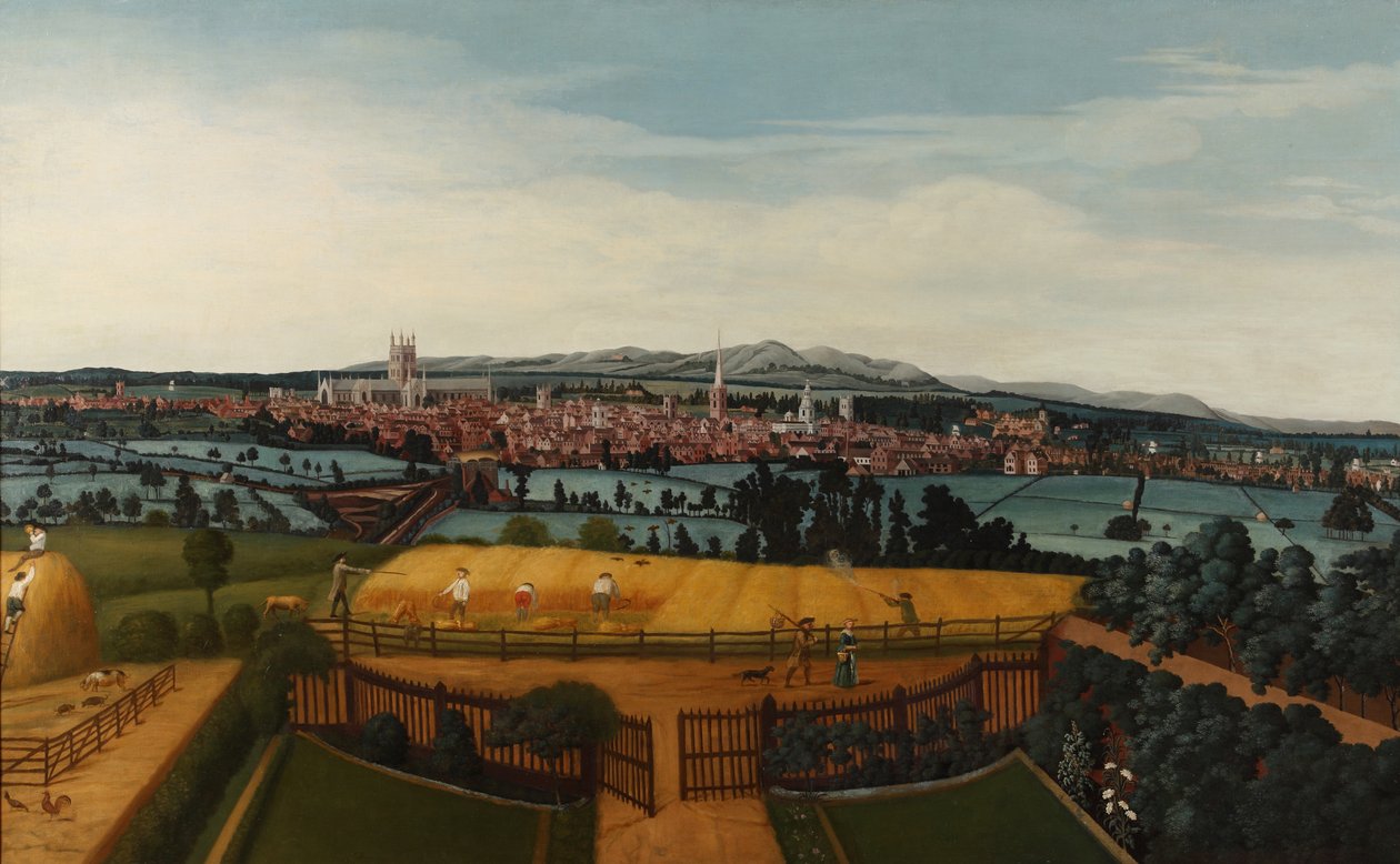 Uma perspectiva de Worcester do leste, c.1750 de John I Harris