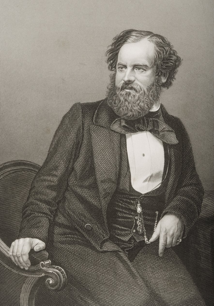 Albert Smith (1816-60) gravado por DJ Pound de uma fotografia, de "A Sala de Estar de Personagens Eminentes, Volume 2", publicado em Londres, 1860 (gravura) de John Jabez Edwin Paisley Mayall