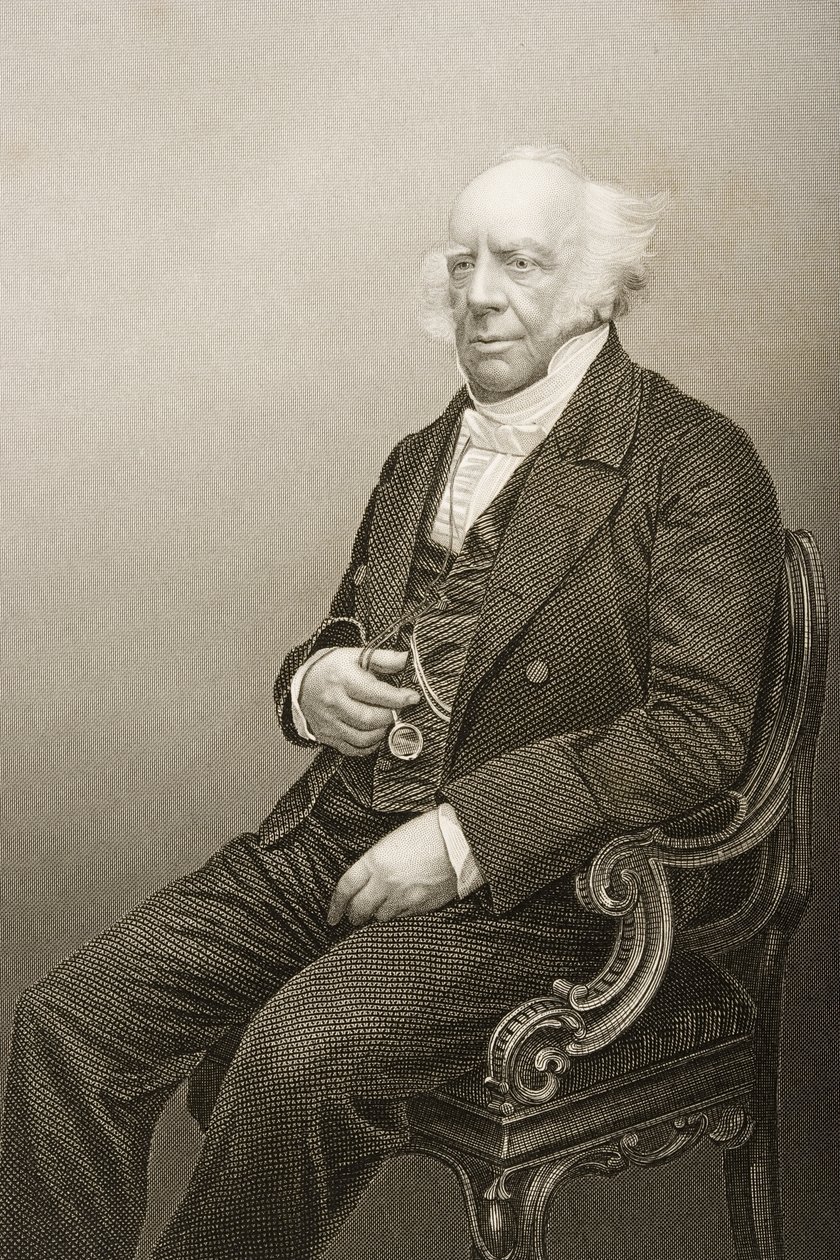 Andrew Reed (1788-1862), gravado por DJ Pound de uma fotografia, de "A Sala de Estar de Personagens Eminentes, Volume 2", publicado em Londres, 1860 de John Jabez Edwin Paisley Mayall