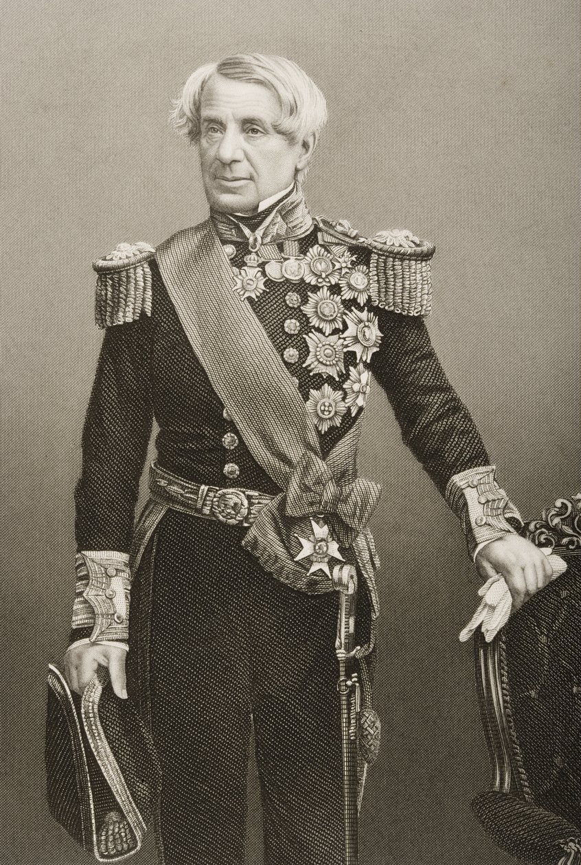 Edmund Lyons (1790-1858) gravado por DJ Pound de uma fotografia, de "A Sala de Estar de Personagens Eminentes, Volume 2", publicado em Londres, 1860 de John Jabez Edwin Paisley Mayall