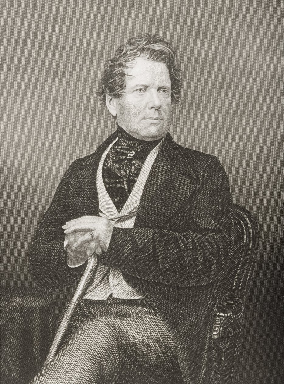 Fox Maule Ramsay (1801-74) 11º Conde de Dalhousie e 2º Lord Panmure, gravado por DJ Pound de uma fotografia, de A Sala de Desenho de Personagens Eminentes, Volume 2, publicado em Londres, 1860 de John Jabez Edwin Paisley Mayall