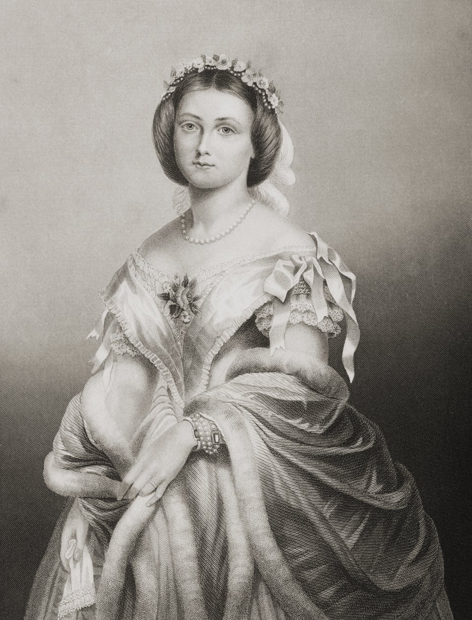 SAR Princesa Victoria Adelaide Maria Louisa (1840-1901) Princesa Real da Inglaterra, gravada por DJ Pound a partir de uma fotografia, de &39;A Sala de Estar de Personagens Eminentes, Volume 2&39;, publicada em Lo de John Jabez Edwin Paisley Mayall