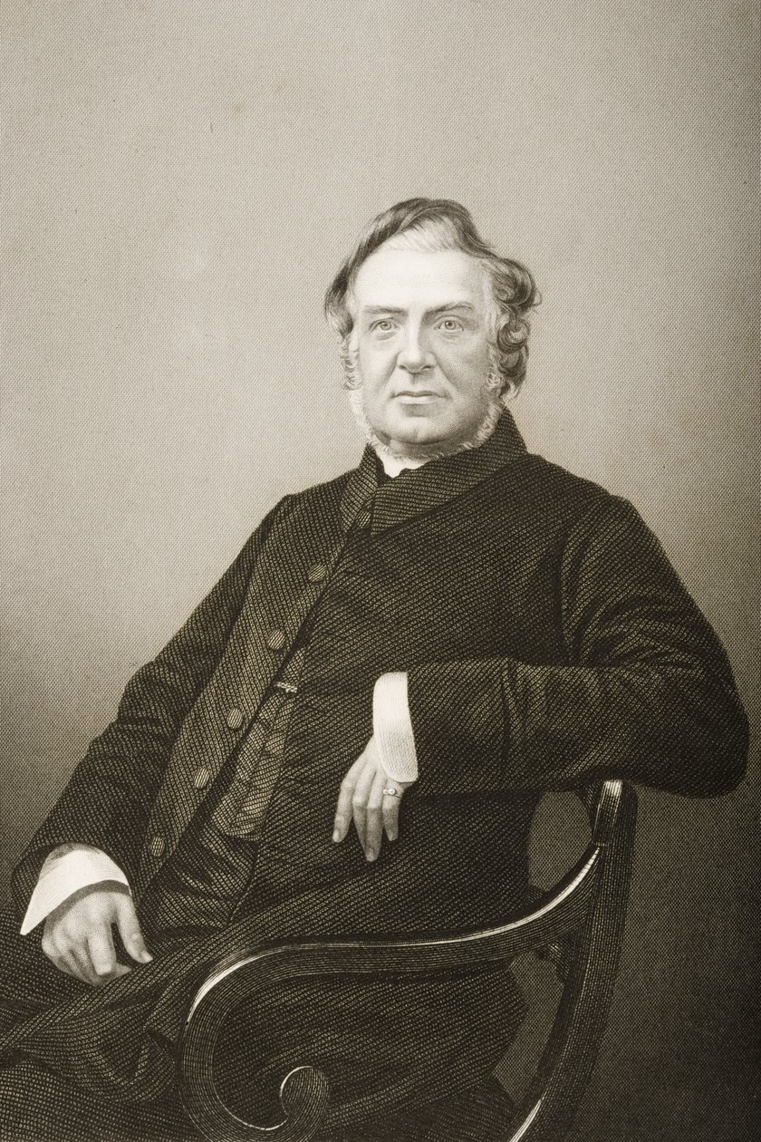 Hugh Stowell (1799-1845) gravado por DJ Pound de uma fotografia, de &39;A Sala de Estar de Personagens Eminentes, Volume 2&39;, publicado em Londres, 1860 de John Jabez Edwin Paisley Mayall