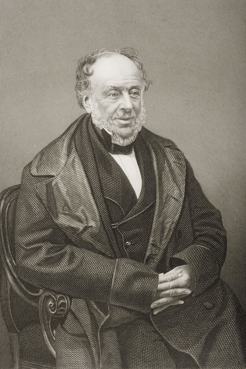 James Brownlow William Gascoigne-Cecil (1791-1868) 2º Marquês de Salisbury, gravado por DJ Pound de uma fotografia, da Sala de Desenho de Personagens Eminentes, Volume 2, publicado em Londres, 1860 de John Jabez Edwin Paisley Mayall