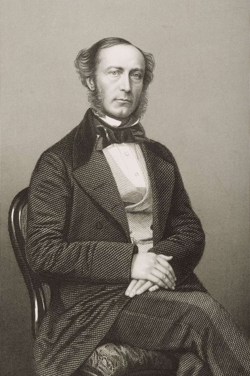John Walter (1818-94), gravado por DJ Pound a partir de uma fotografia, de "A Sala de Estar de Personagens Eminentes, Volume 2", publicado em Londres, 1860 de John Jabez Edwin Paisley Mayall
