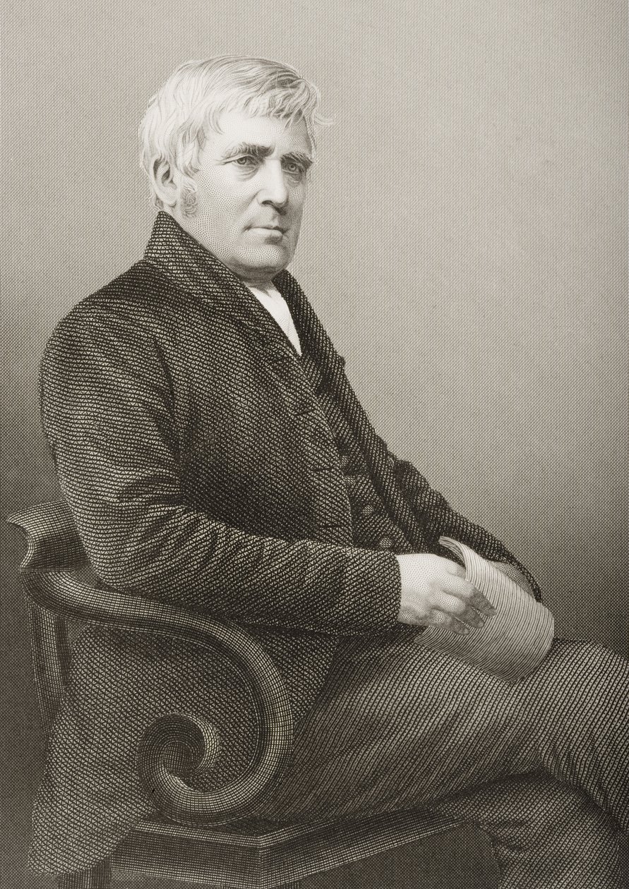 Joseph Sturge (1793-1859) gravado por DJ Pound a partir de uma fotografia, de &39;A Sala de Estar de Personagens Eminentes, Volume 2&39;, publicada em Londres, 1860 de John Jabez Edwin Paisley Mayall