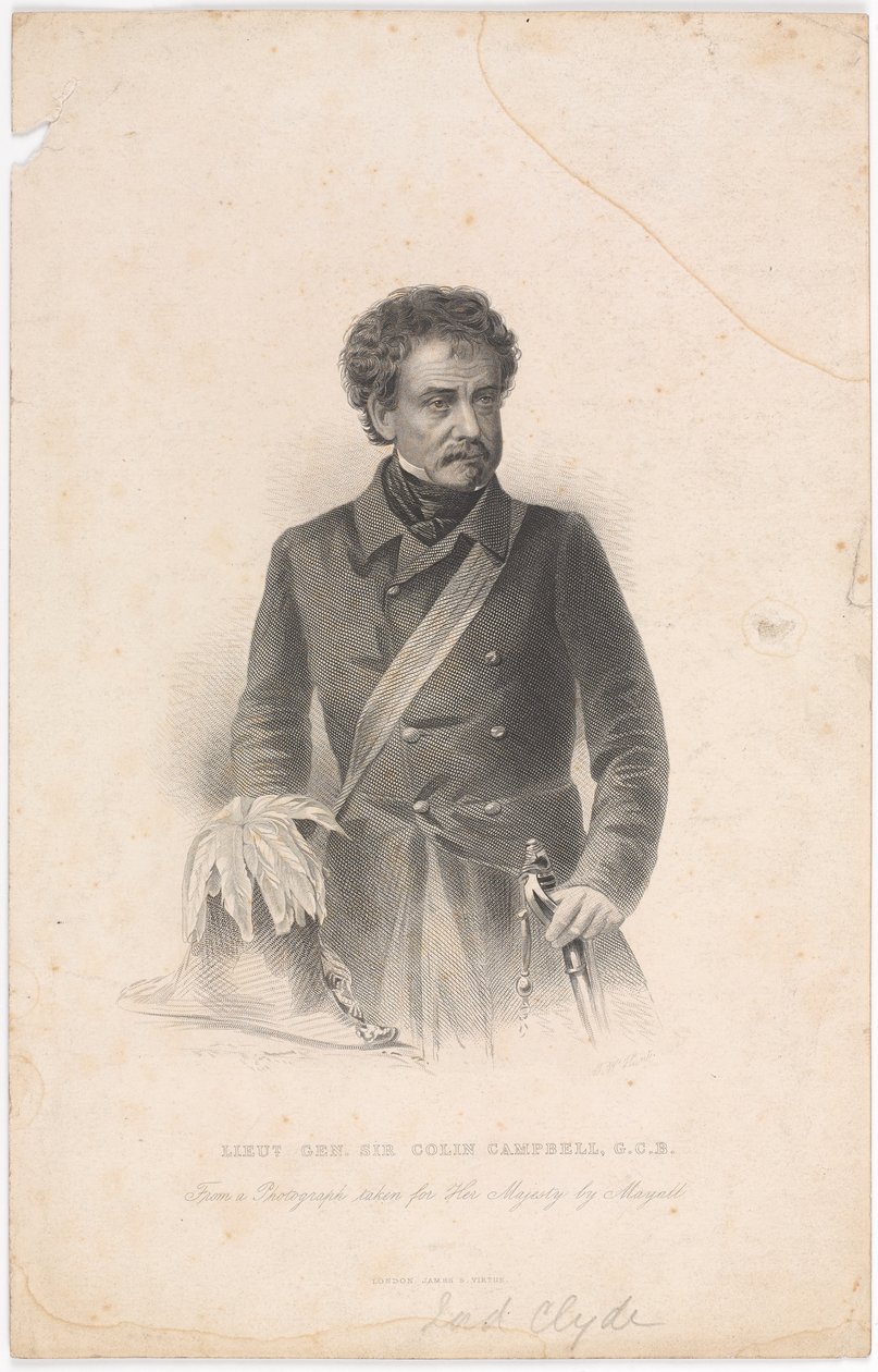  Tenente-general Sir Colin Campbell, GCB , 1856 cerca de de John Jabez Edwin Paisley Mayall