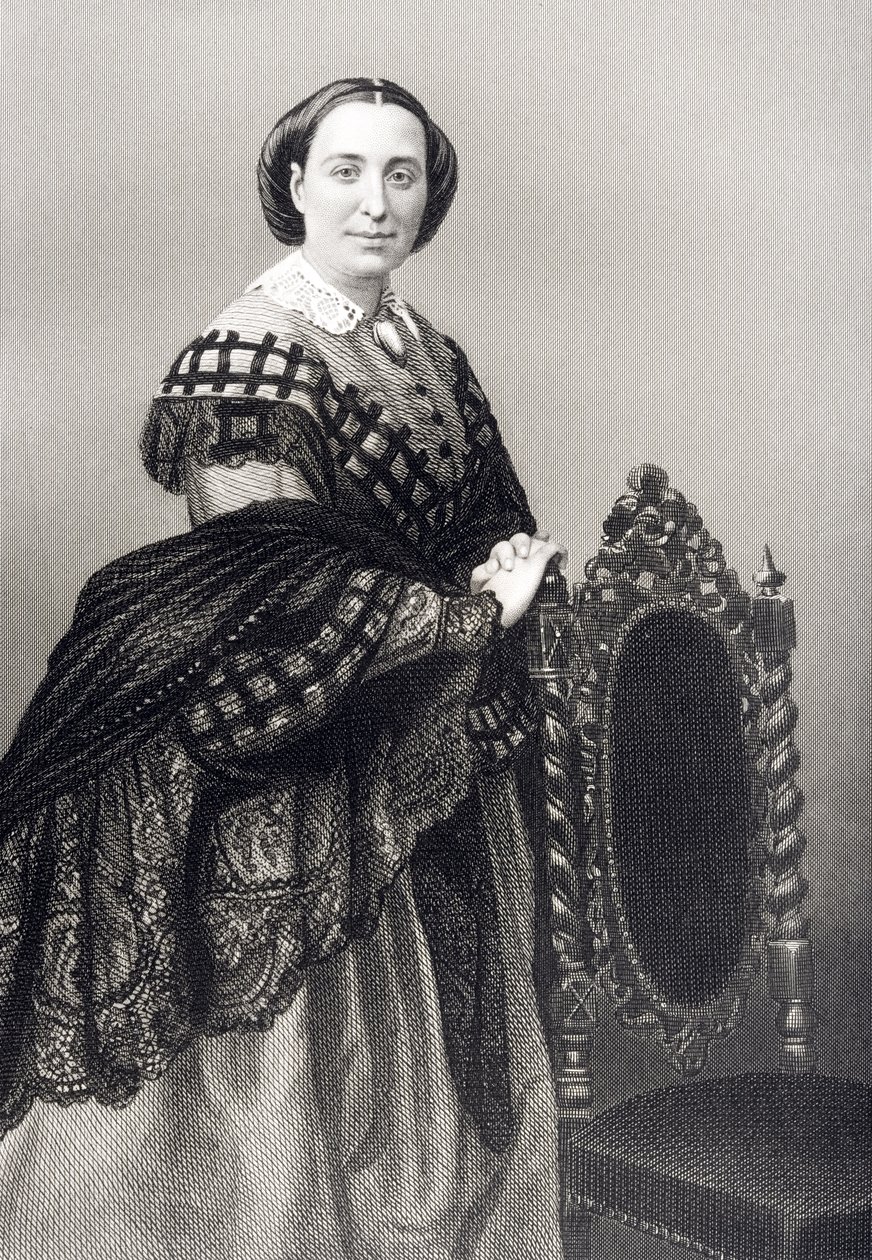 Madame Rosino Penco (1823-94) gravada por DJ Pound de uma fotografia, de &39;A Sala de Estar de Personagens Eminentes, Volume 2&39;, publicada em Londres, 1860 de John Jabez Edwin Paisley Mayall