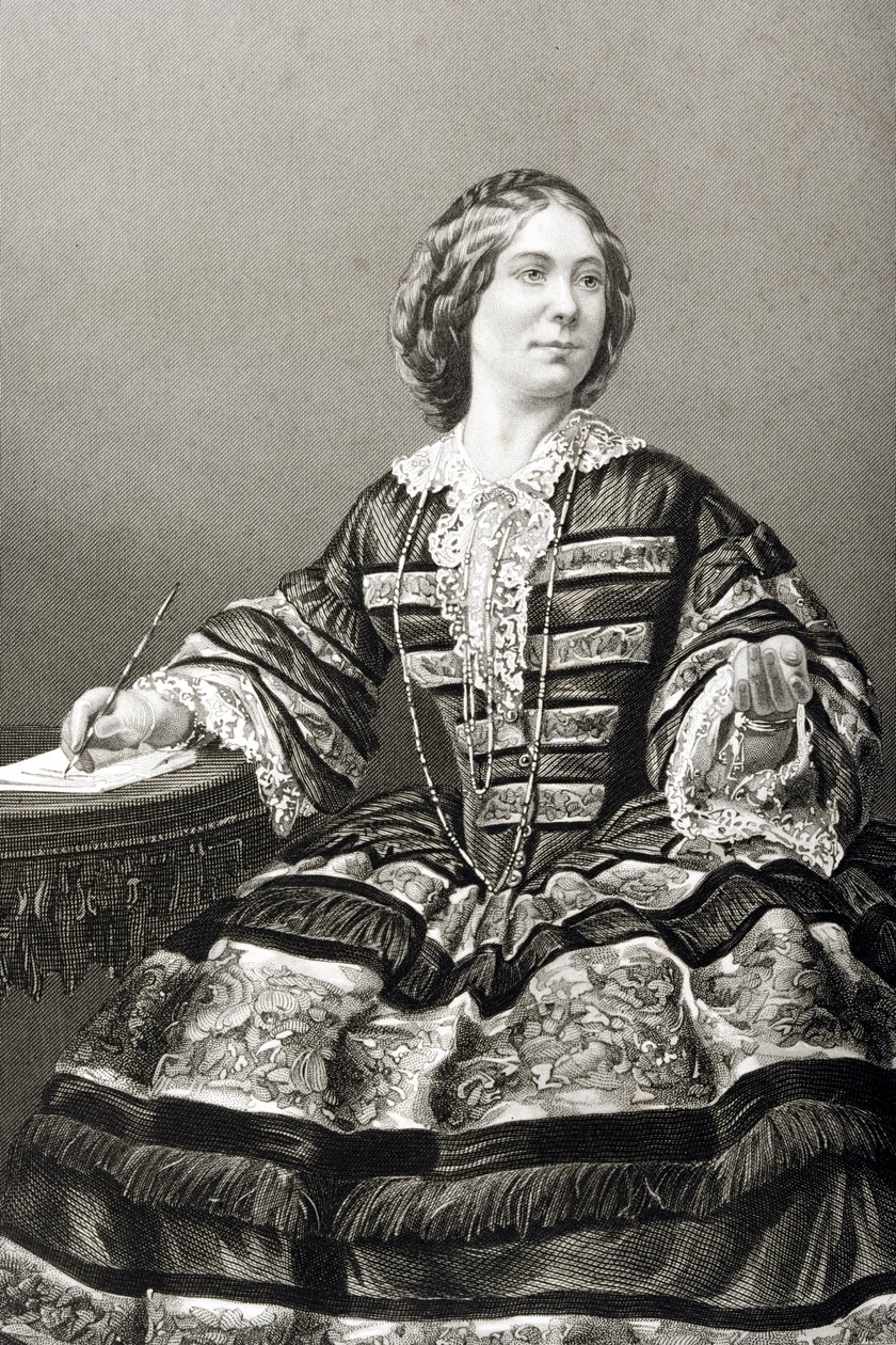 Miss Amy Sedgwick (1830-97) gravada por DJ Pound a partir de uma fotografia, de &39;The Drawing-Room of Eminent Personages, Volume 2&39;, publicada em Londres, 1860 de John Jabez Edwin Paisley Mayall