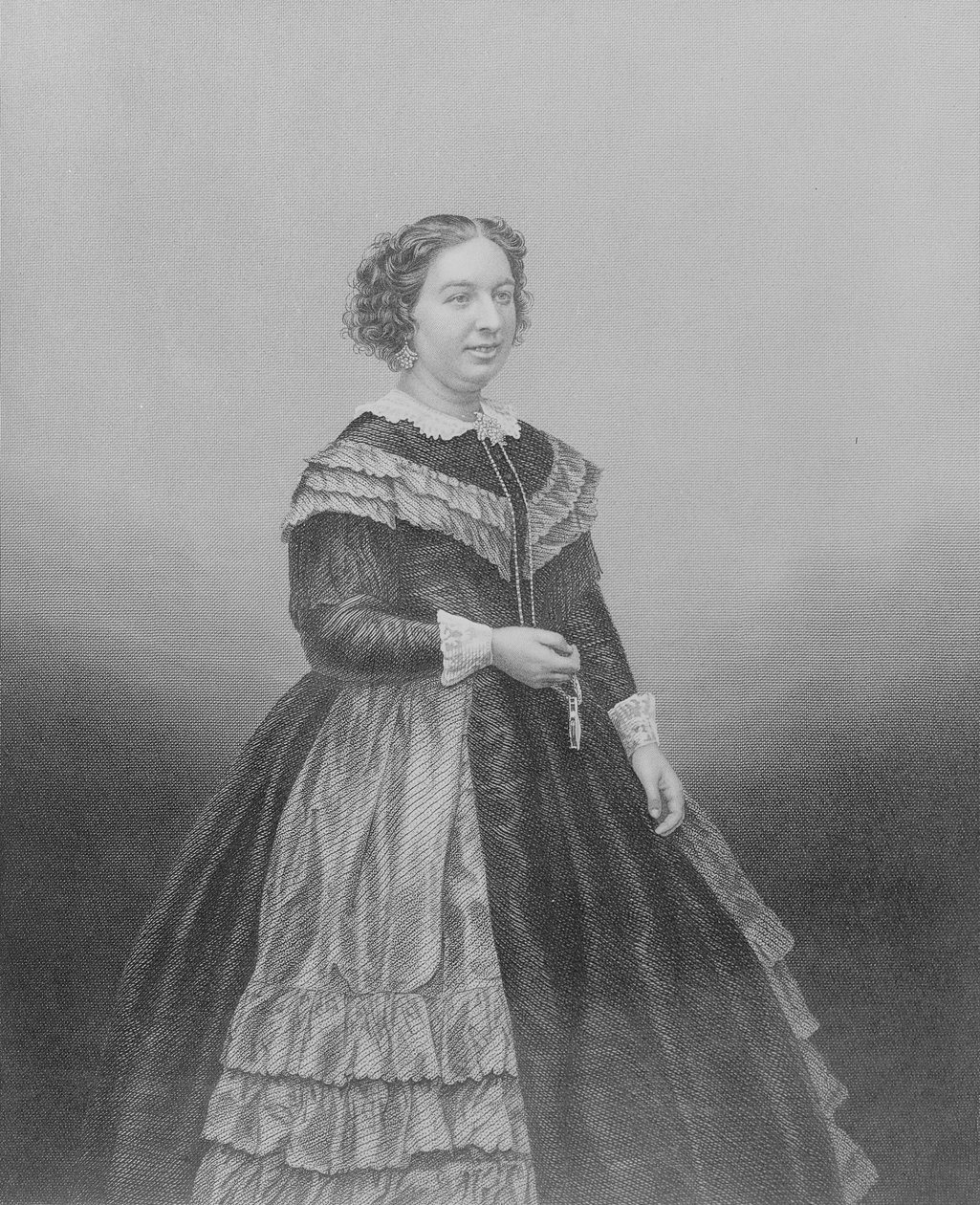 Senhorita Louisa Pyne, de "A Galeria dos Retratos das Personagens Eminentes", 1861 (gravura em aço) de John Jabez Edwin Paisley Mayall