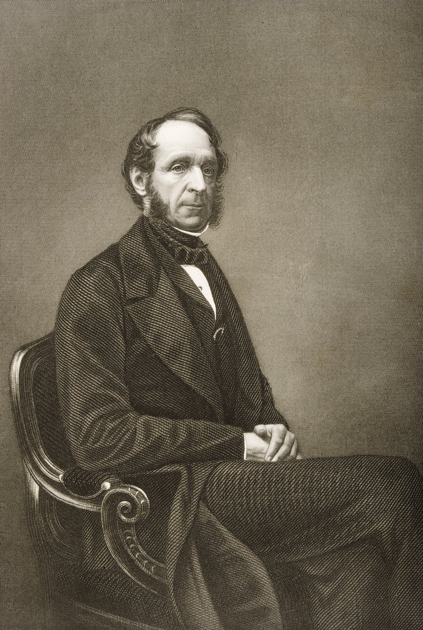 Robert Grosvenor (1801-93), gravado por DJ Pound a partir de uma fotografia, de "A Sala de Estar de Personagens Eminentes, Volume 2", publicado em Londres, 1860 de John Jabez Edwin Paisley Mayall
