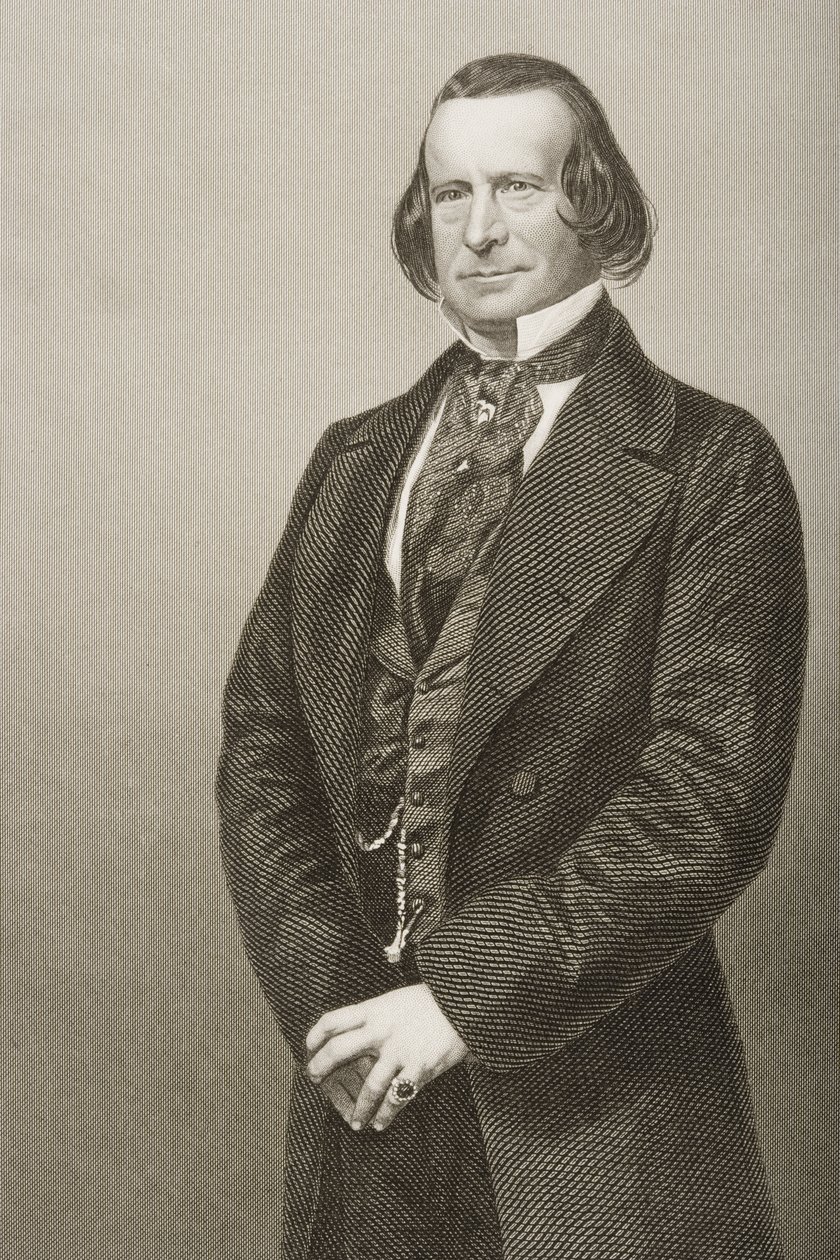 Samuel Phelps (1804-78) gravada por DJ Pound de uma fotografia, de &39;A Sala de Estar de Personagens Eminentes, Volume 2&39;, publicada em Londres, 1860 de John Jabez Edwin Paisley Mayall