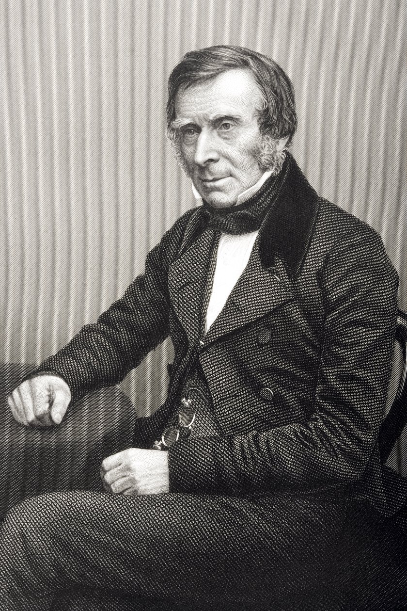 Sir Benjamin Collins Brodie (1783-1862) gravado por DJ Pound de uma fotografia, de &39;A Sala de Estar de Personagens Eminentes, Volume 2&39;, publicado em Londres, 1860 de John Jabez Edwin Paisley Mayall
