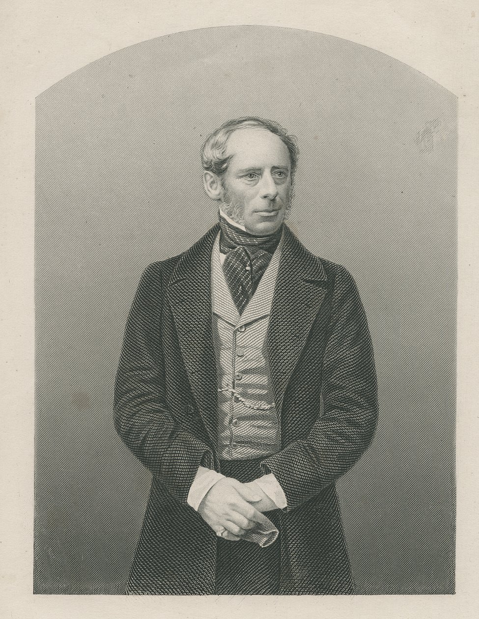 Sir John Somerset Pakington gravado por DJ Pound de uma fotografia, de &39;A Sala de Estar de Personagens Eminentes, Volume 2&39;, 1860 de John Jabez Edwin Paisley Mayall