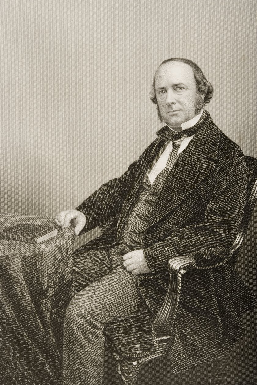 Thomas Wright (1810-77) gravado por DJ Pound de uma fotografia, de &39;A Sala de Estar de Personagens Eminentes, Volume 2&39;, publicado em Londres, 1860 de John Jabez Edwin Paisley Mayall