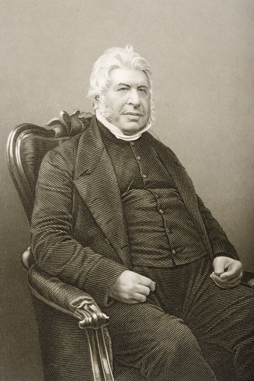 Walter Farquhar Hook (1798-1875) gravado por DJ Pound de uma fotografia, de &39;A Sala de Estar de Personagens Eminentes, Volume 2&39;, publicado em Londres, 1860 de John Jabez Edwin Paisley Mayall