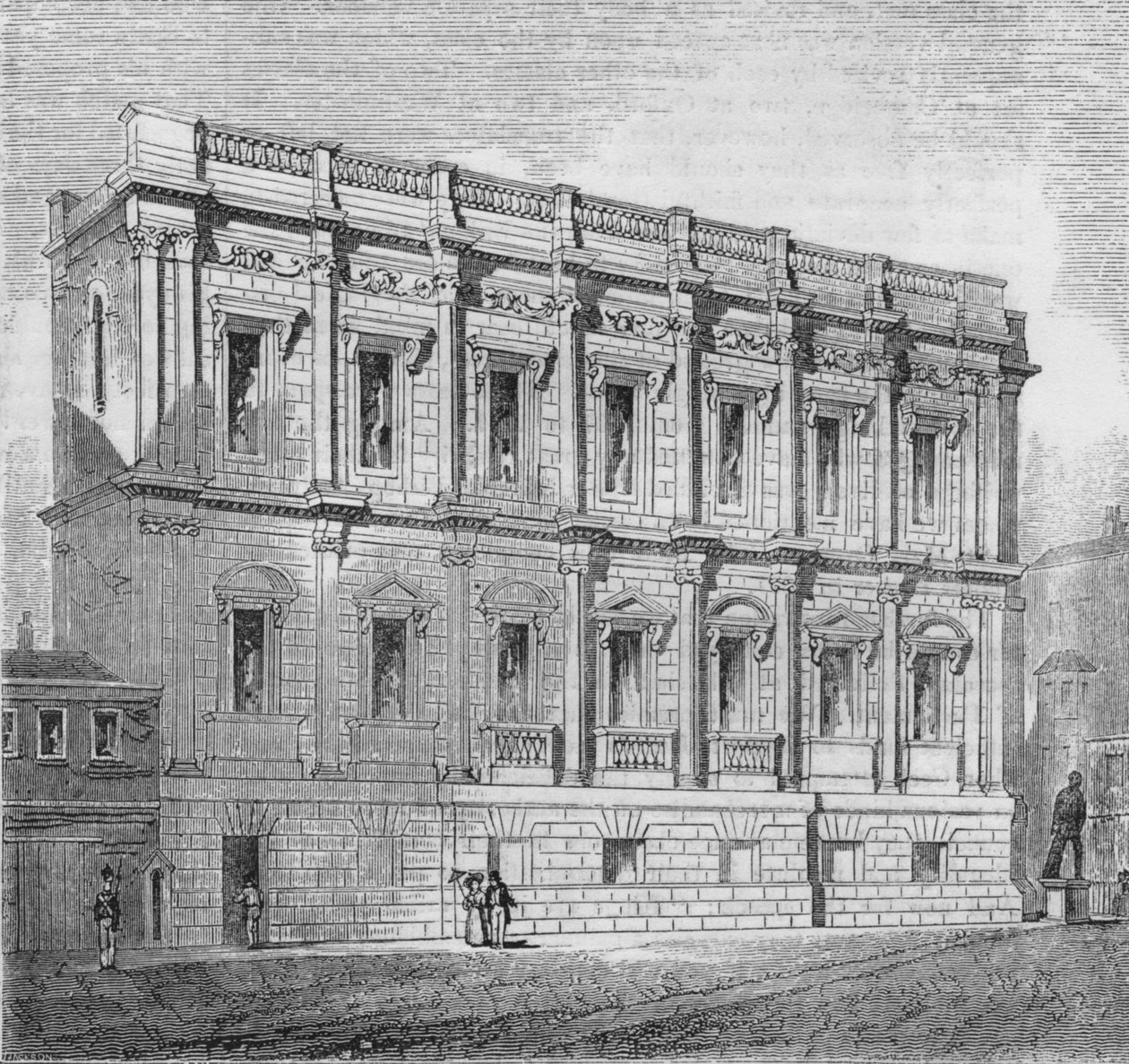 Frente oriental da sala de banquetes, Whitehall, 1835, 1845 de John Jackson